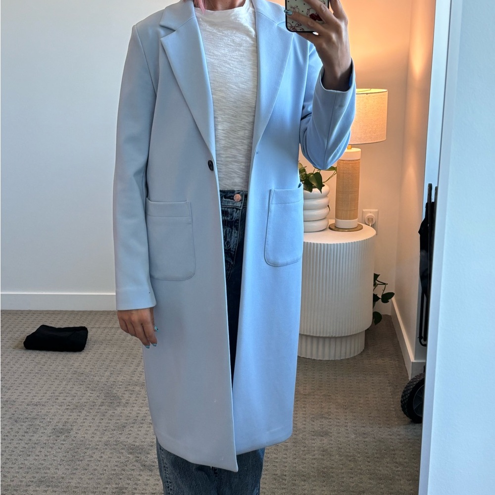 Express Women's Light Blue Trench/Pea Coat